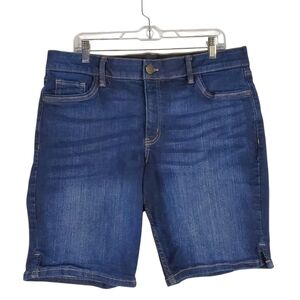 LIZ CLAIBORNE Sara Mid Rise Denim Shorts 16P Petite Stretch Blue Jean Bermuda